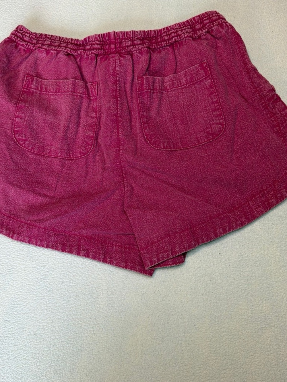 Time and Tru Raspberry Drawstring Knit Shorts - Picture 2 of 3